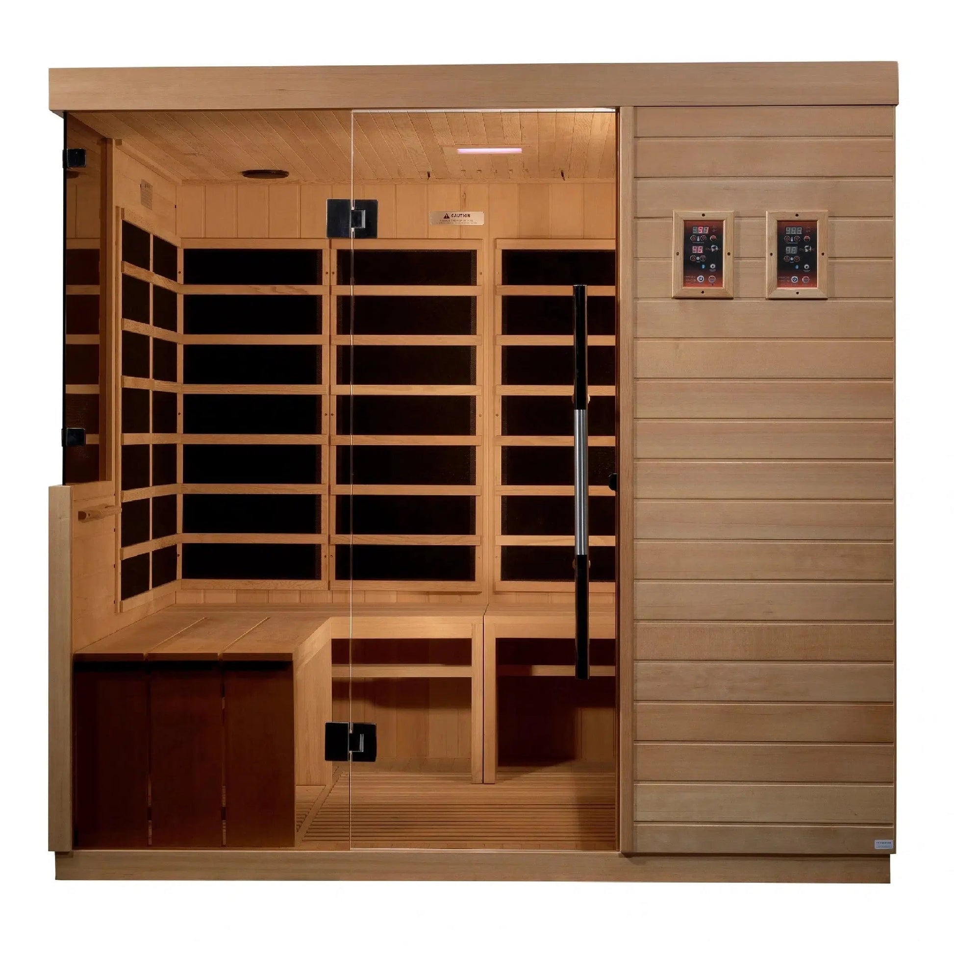 Golden Designs Dynamic La Sagrada 6-Person Ultra Low EMF FAR Infrared Carbon Sauna in Canadian Hemlock