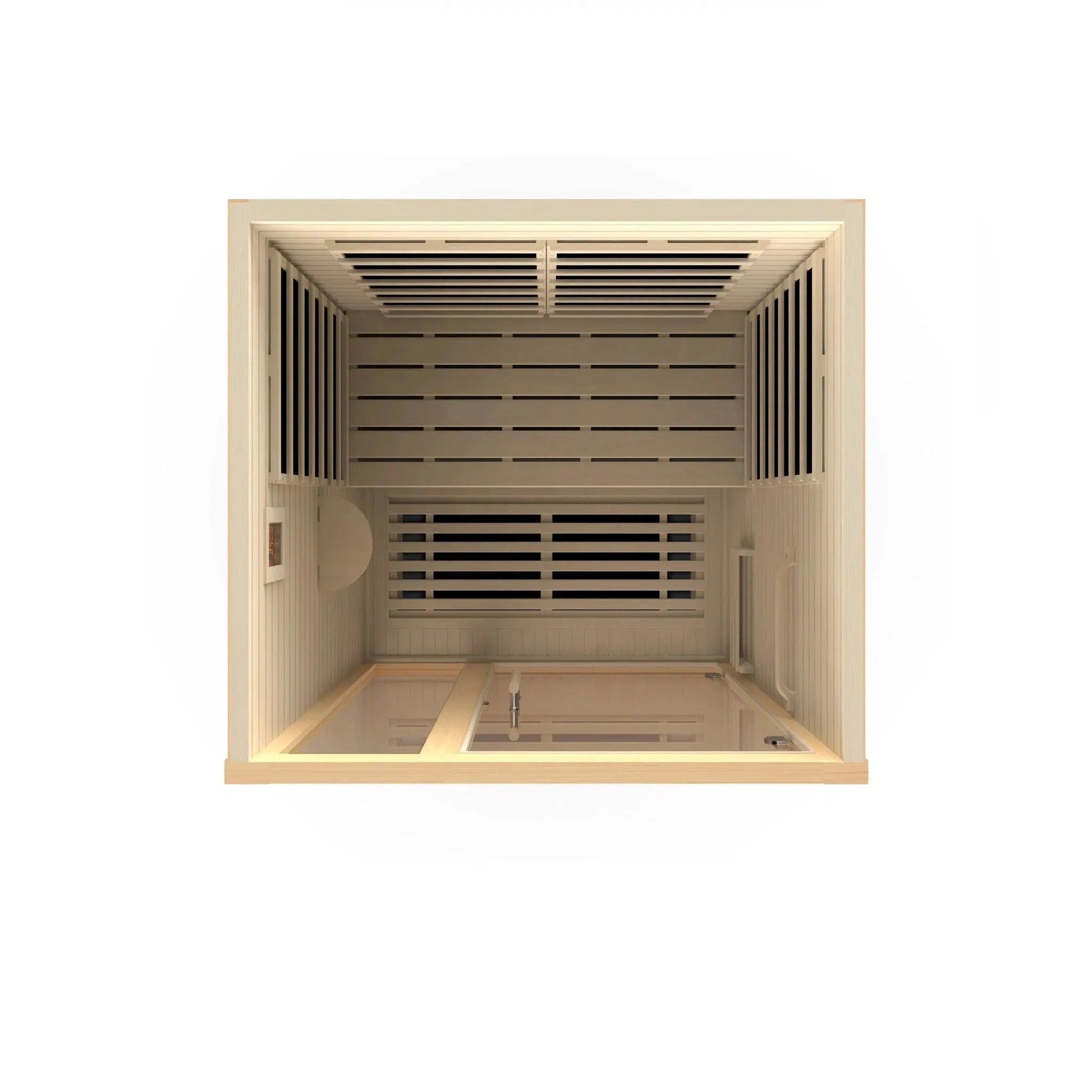 Golden Designs Dynamic Llumeneres 2-Person Ultra Low EMF FAR Infrared Carbon Sauna in Canadian Hemlock