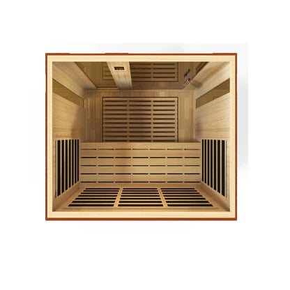 Golden Designs Dynamic Palermo 3-Person Low EMF FAR Infrared Carbon Sauna in Canadian Hemlock