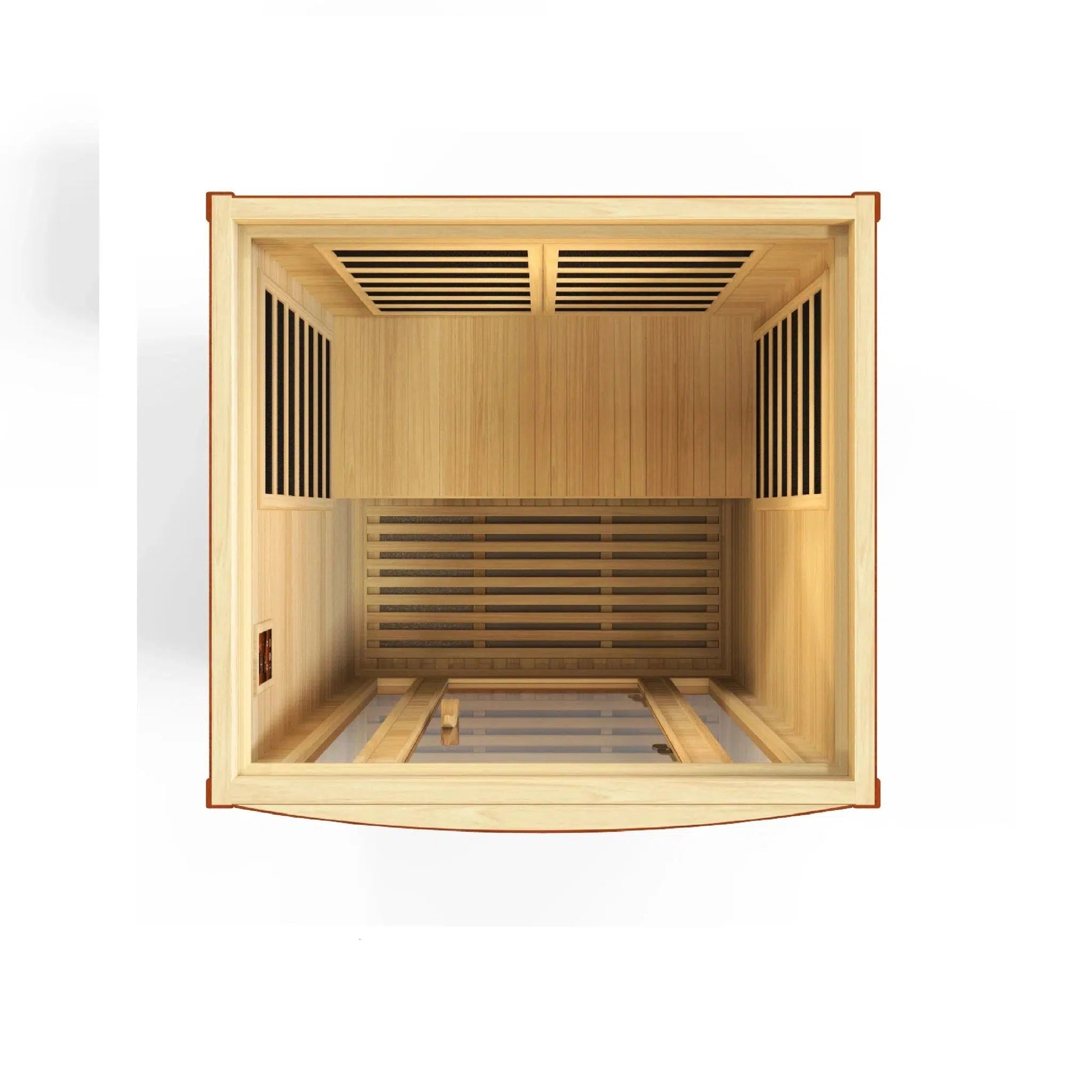 Golden Designs Dynamic San Marino 2-Person Low EMF FAR Infrared Carbon Sauna in Canadian Hemlock