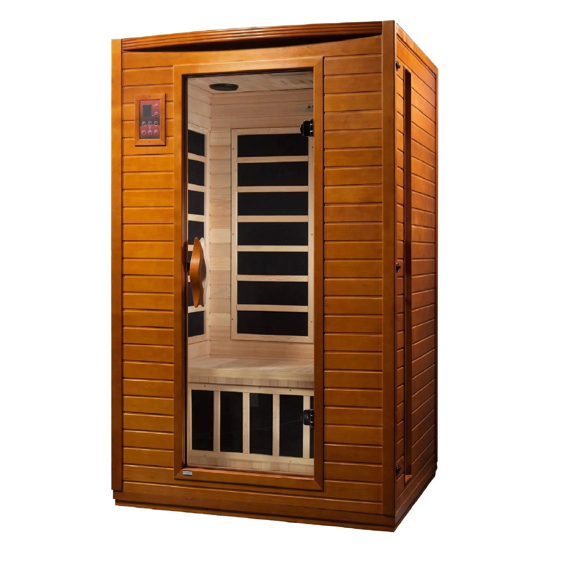 Golden Designs Dynamic Versailles 2-Person Low EMF FAR Infrared Carbon Sauna in Canadian Hemlock