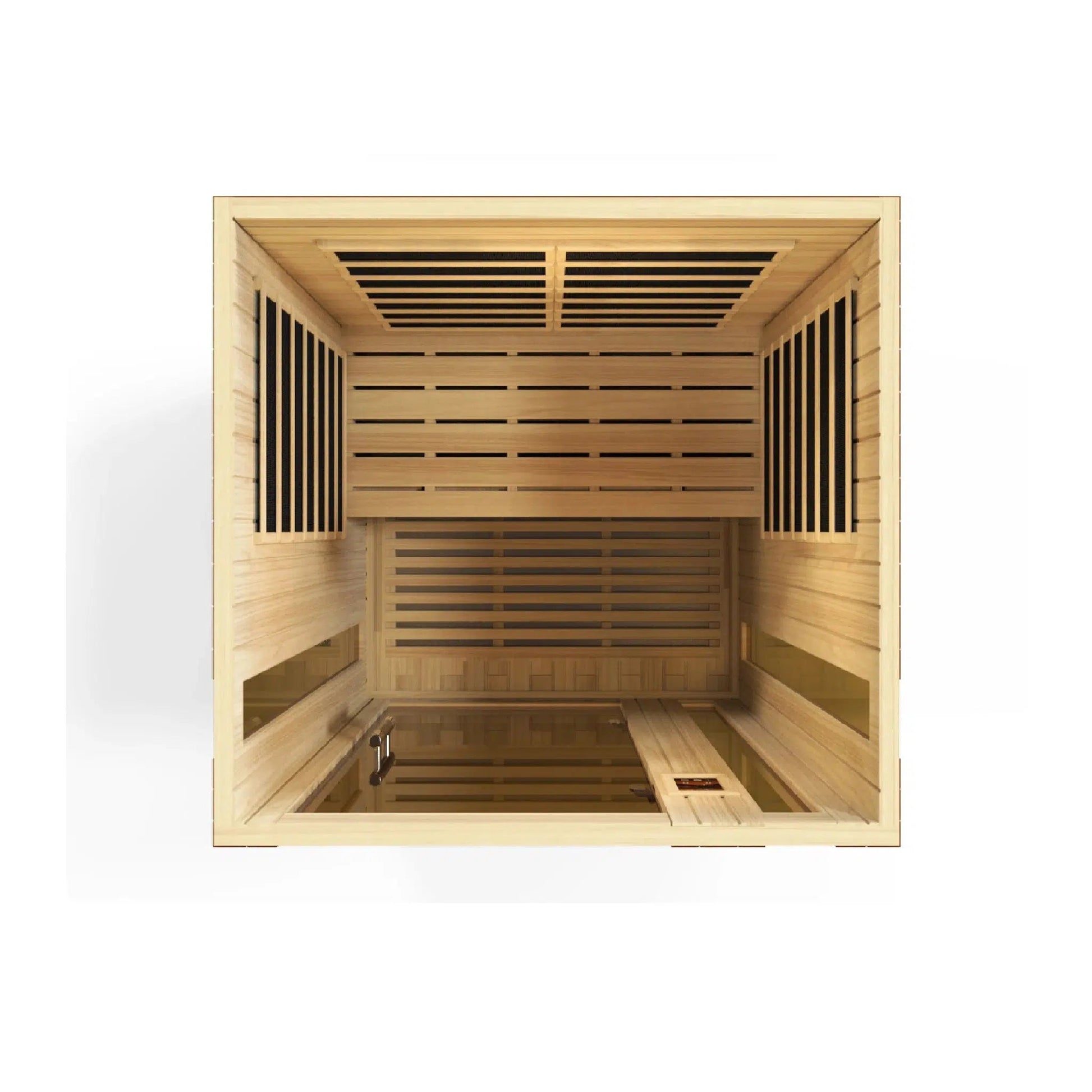 Golden Designs Dynamic Vittoria 2-Person Low EMF FAR Infrared Carbon Sauna in Canadian Hemlock