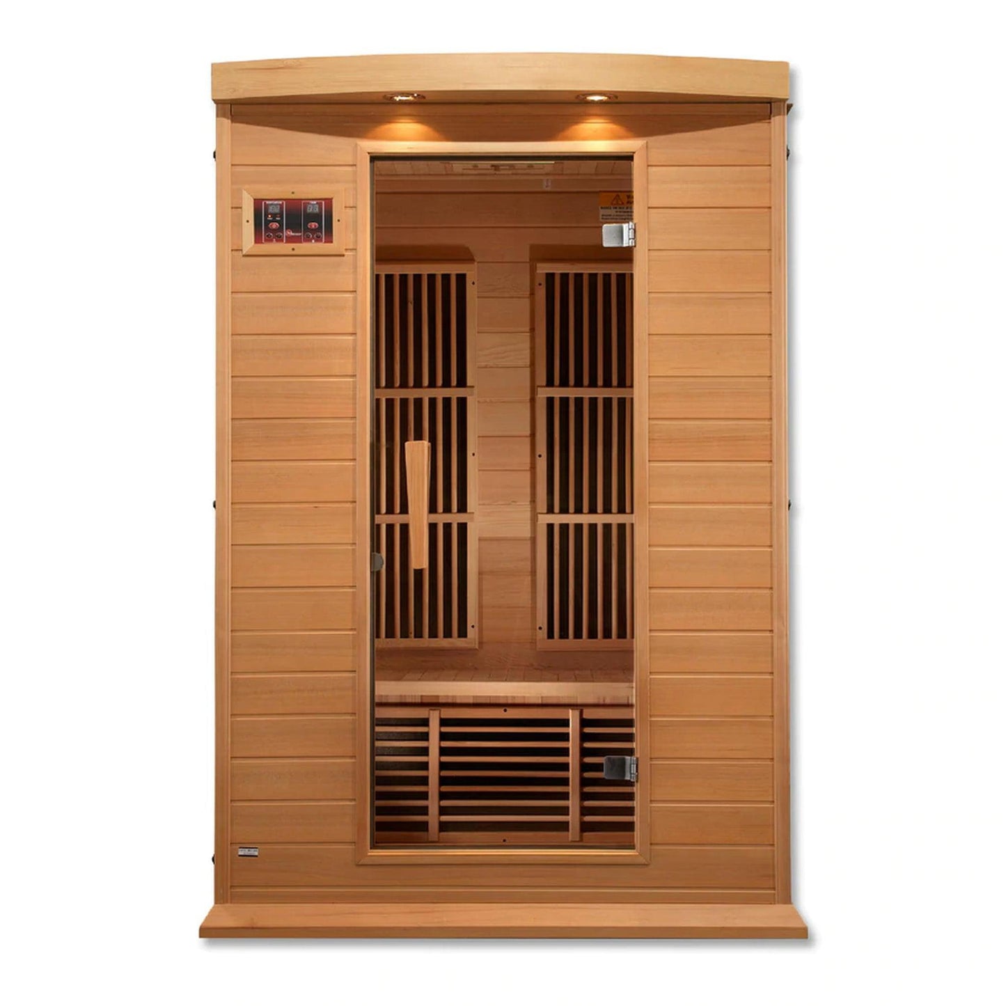 Golden Designs Maxxus 2-Person Low EMF FAR Infrared Carbon Sauna in Canadian Hemlock