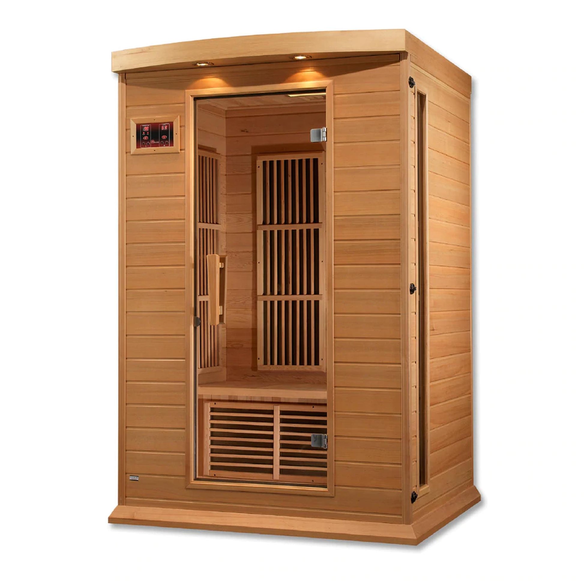 Golden Designs Maxxus 2-Person Low EMF FAR Infrared Carbon Sauna in Canadian Hemlock