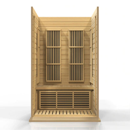 Golden Designs Maxxus 2-Person Low EMF FAR Infrared Carbon Sauna in Canadian Hemlock
