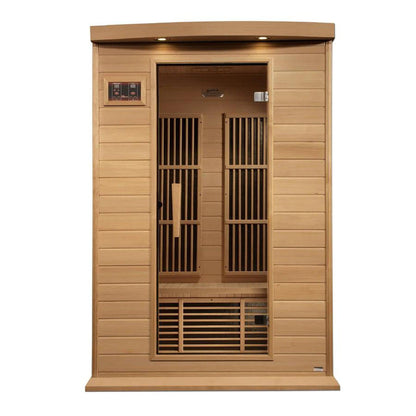 Golden Designs Maxxus 2-Person Near Zero EMF FAR Infrared Carbon Sauna in Canadian Hemlock