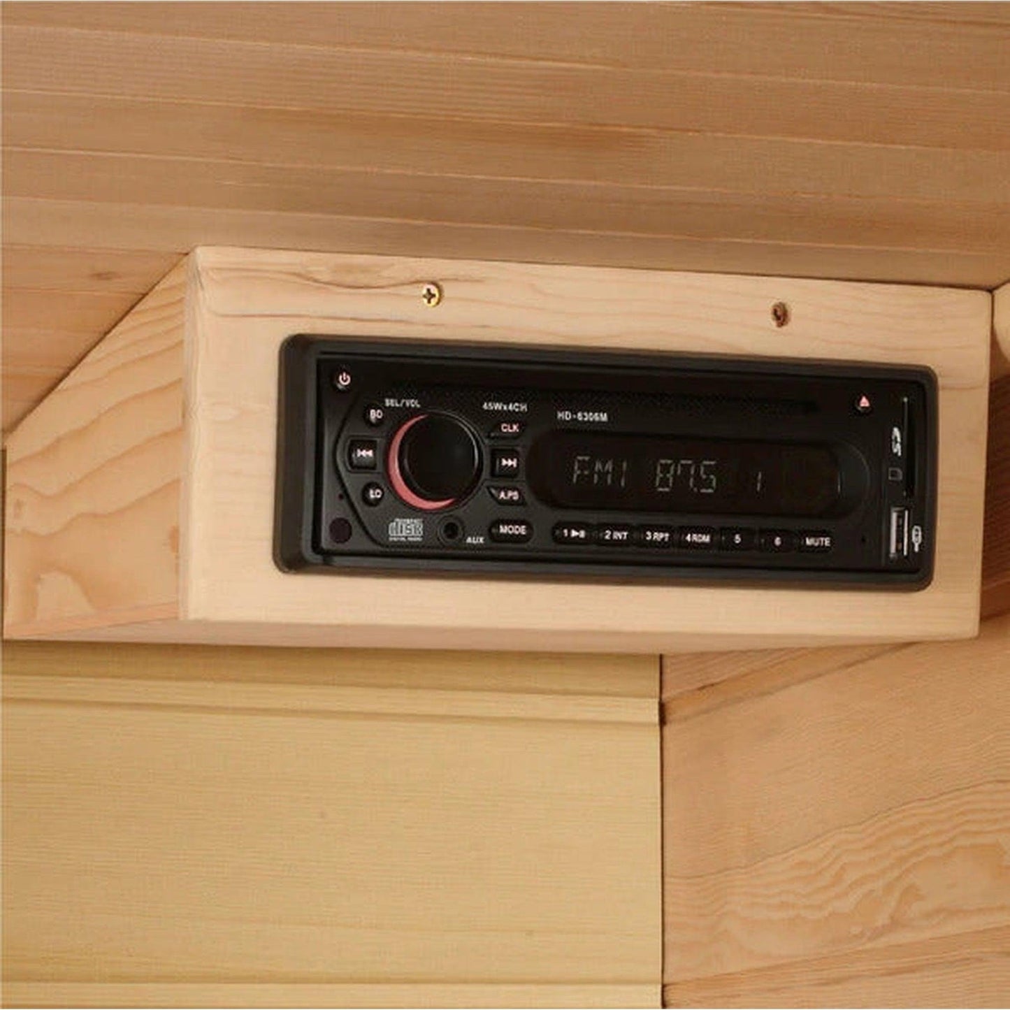 Golden Designs Maxxus 3-Person Corner Low EMF FAR Infrared Carbon Sauna in Canadian Red Cedar