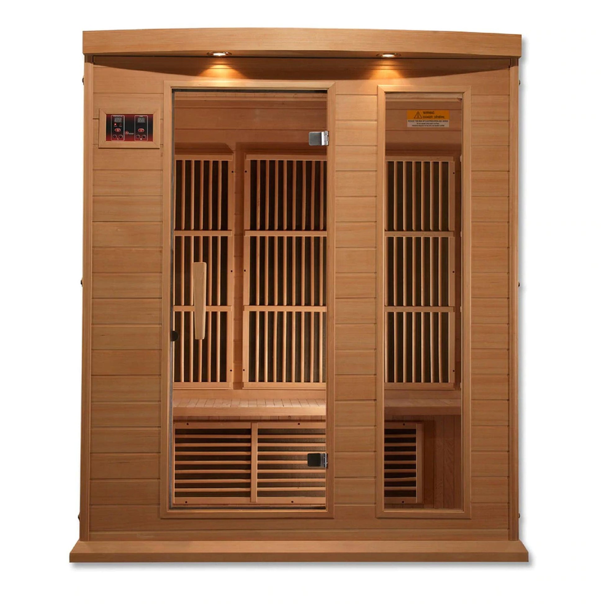 Golden Designs Maxxus 3-Person Low EMF FAR Infrared Carbon Sauna in Canadian Hemlock