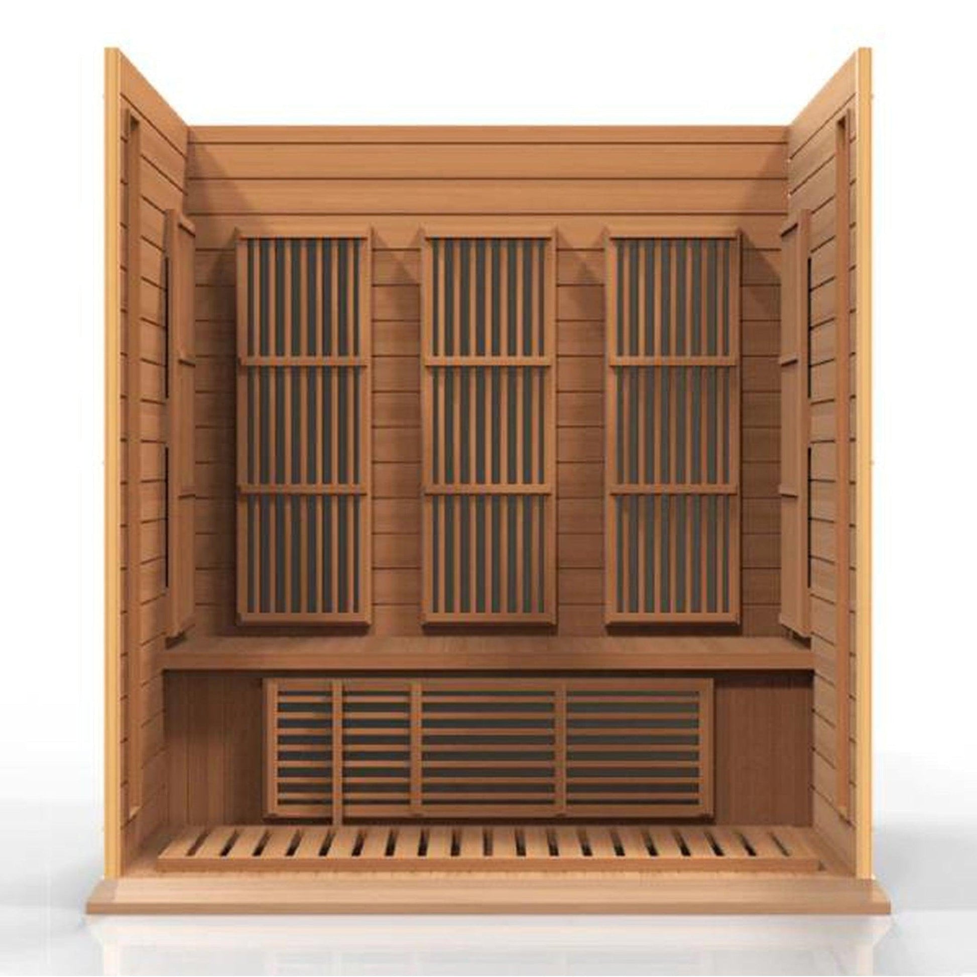 Golden Designs Maxxus 3-Person Low EMF FAR Infrared Carbon Sauna in Canadian Red Cedar