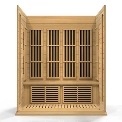 Golden Designs Maxxus 4-Person Low EMF FAR Infrared Carbon Sauna in Canadian Hemlock