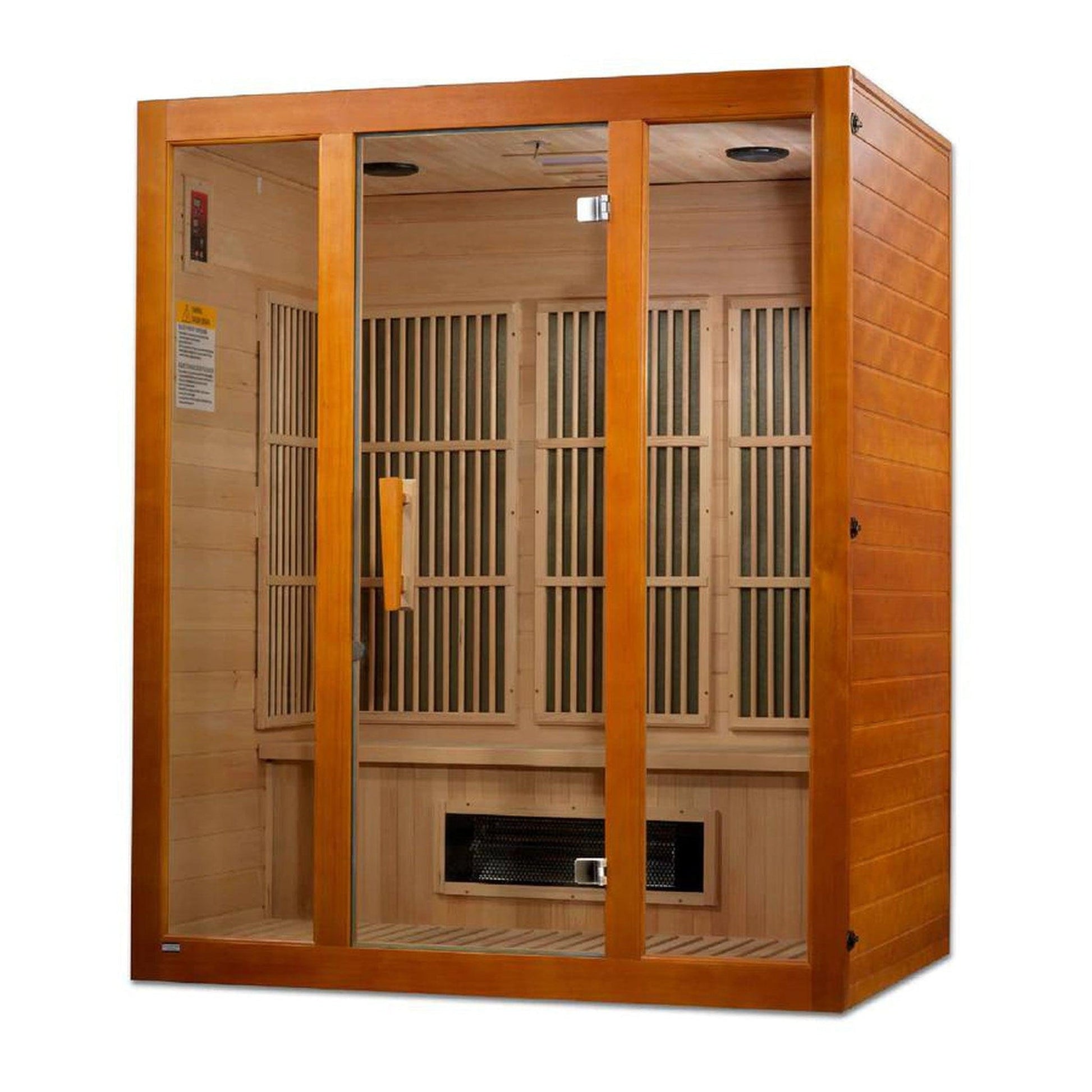 Golden Designs Maxxus Alpine Dual Tech 3-Person Low EMF FAR Infrared Carbon Sauna in Canadian Hemlock