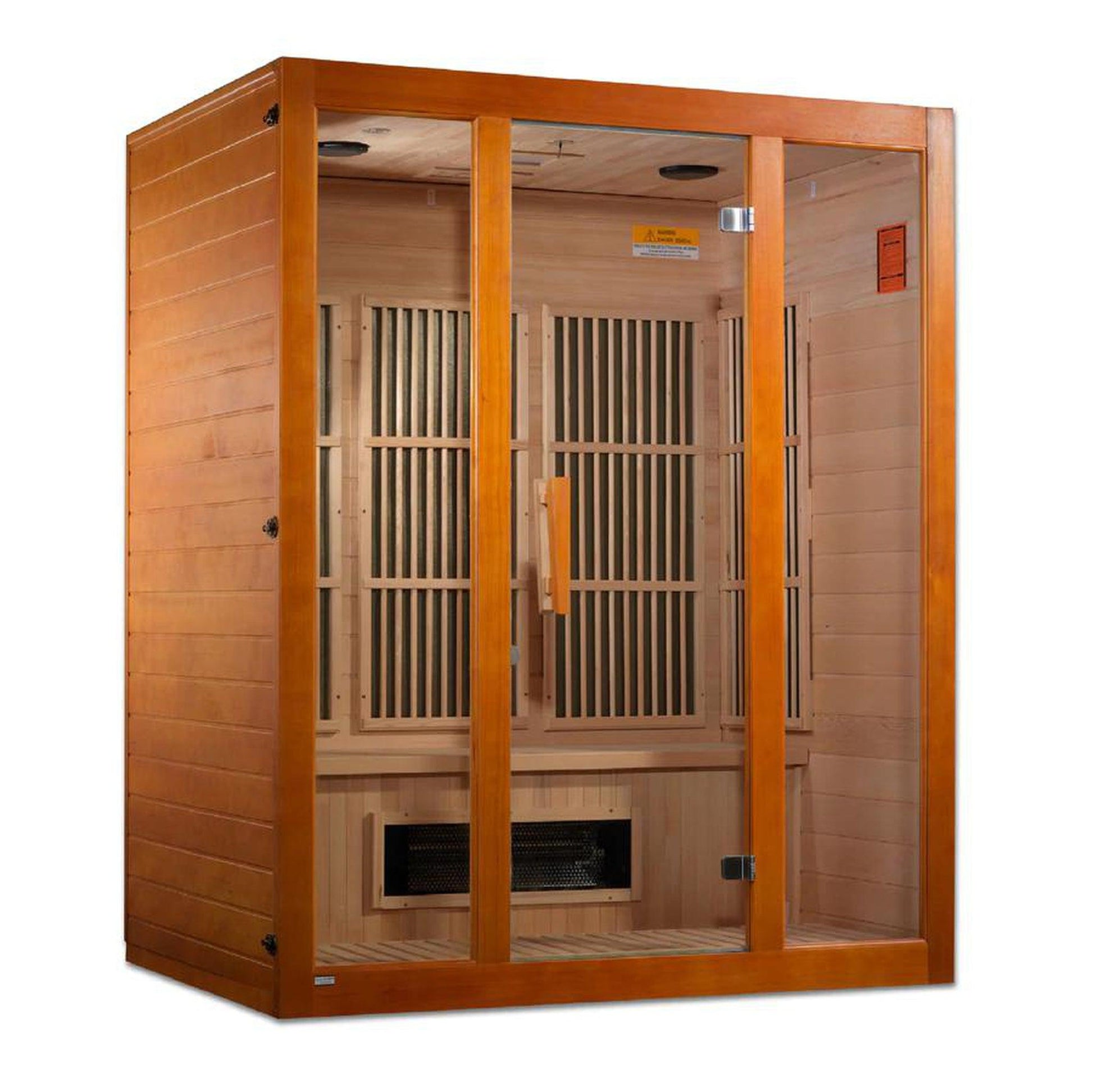 Golden Designs Maxxus Alpine Dual Tech 3-Person Low EMF FAR Infrared Carbon Sauna in Canadian Hemlock