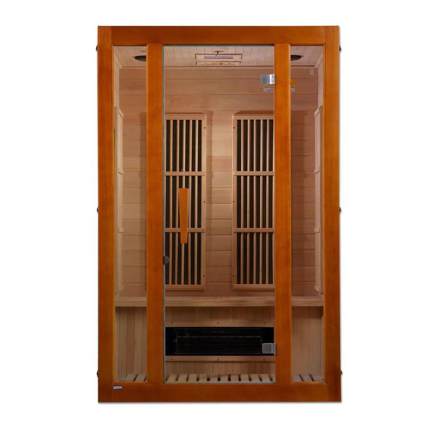 Golden Designs Maxxus Aspen Dual Tech 2-Person Low EMF FAR Infrared Carbon Sauna in Canadian Hemlock
