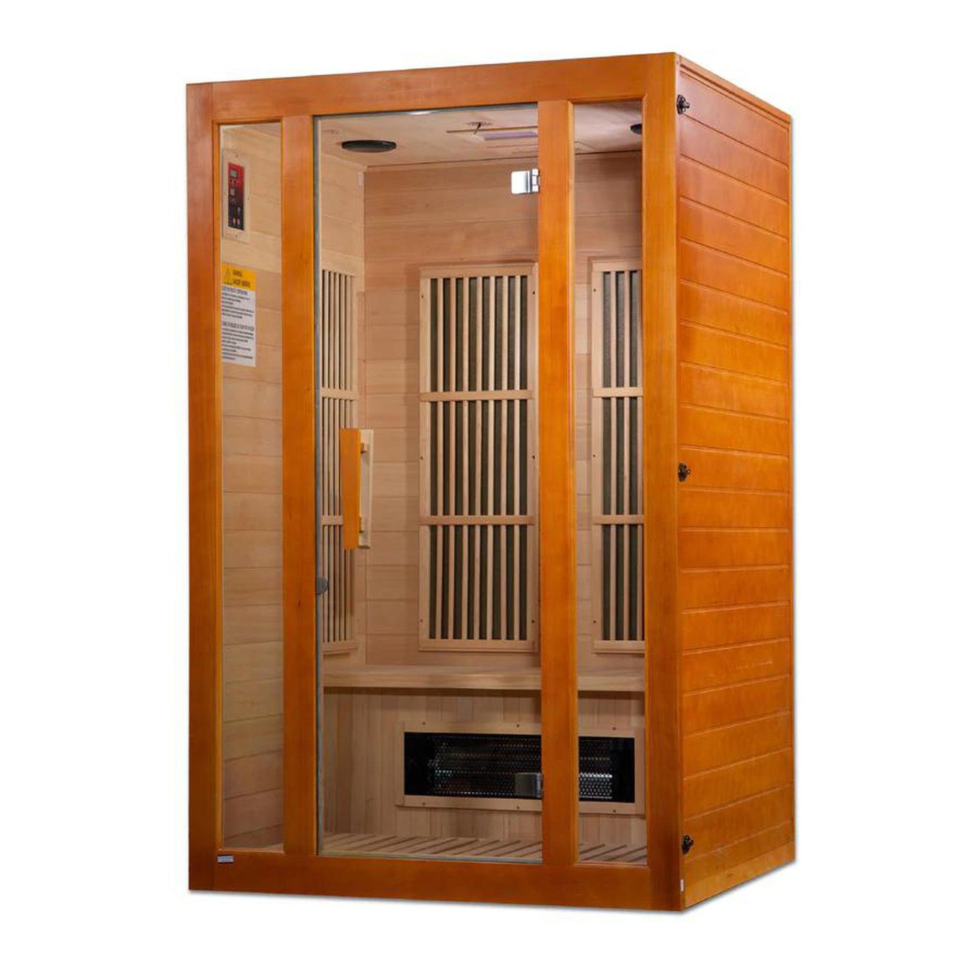 Golden Designs Maxxus Aspen Dual Tech 2-Person Low EMF FAR Infrared Carbon Sauna in Canadian Hemlock
