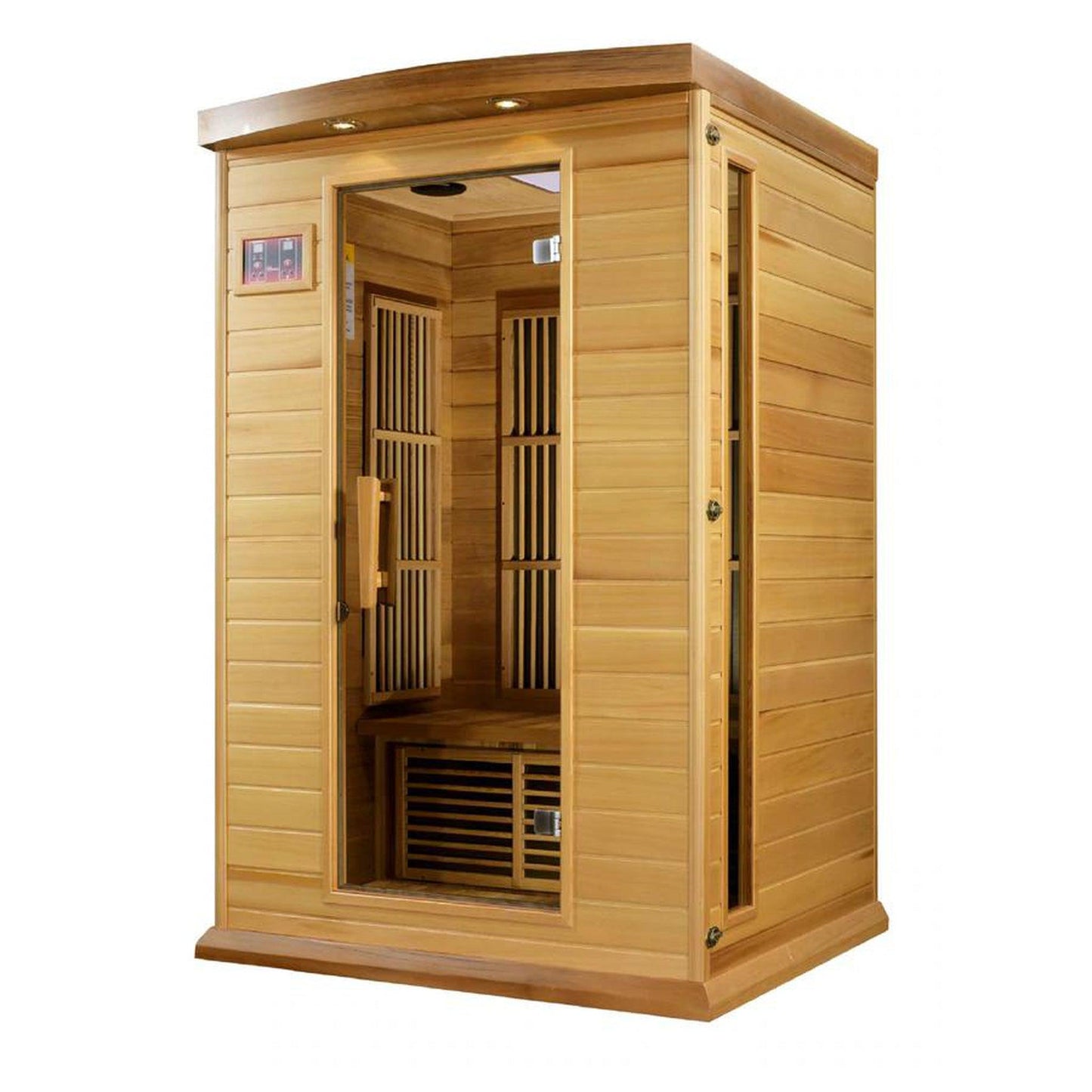 Golden Designs Maxxus Cholet 2-Person Near Zero EMF FAR Infrared Carbon Sauna in Canadian Red Cedar