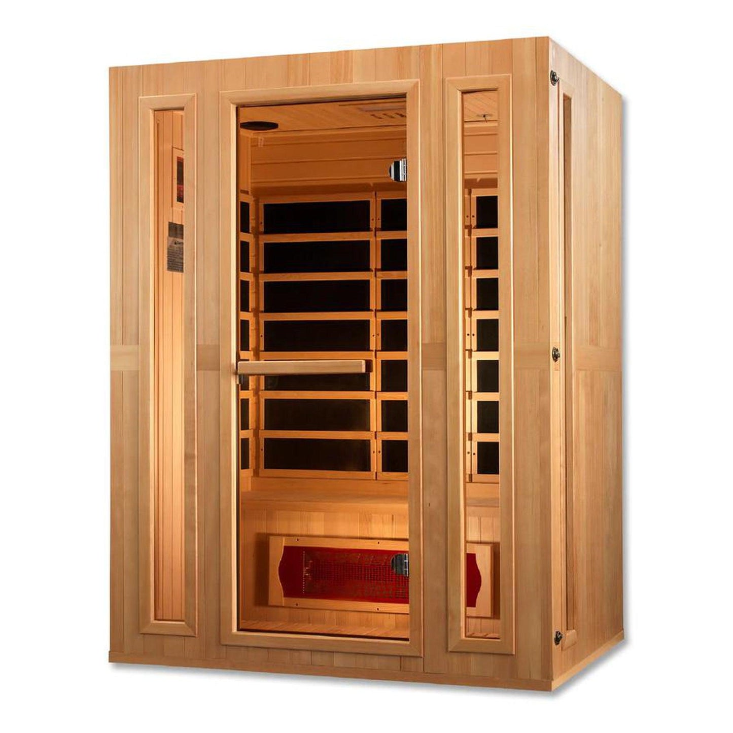 Golden Designs Maxxus Trinity Dual Tech 3-Person Low EMF FAR Infrared Carbon Sauna in Canadian Hemlock