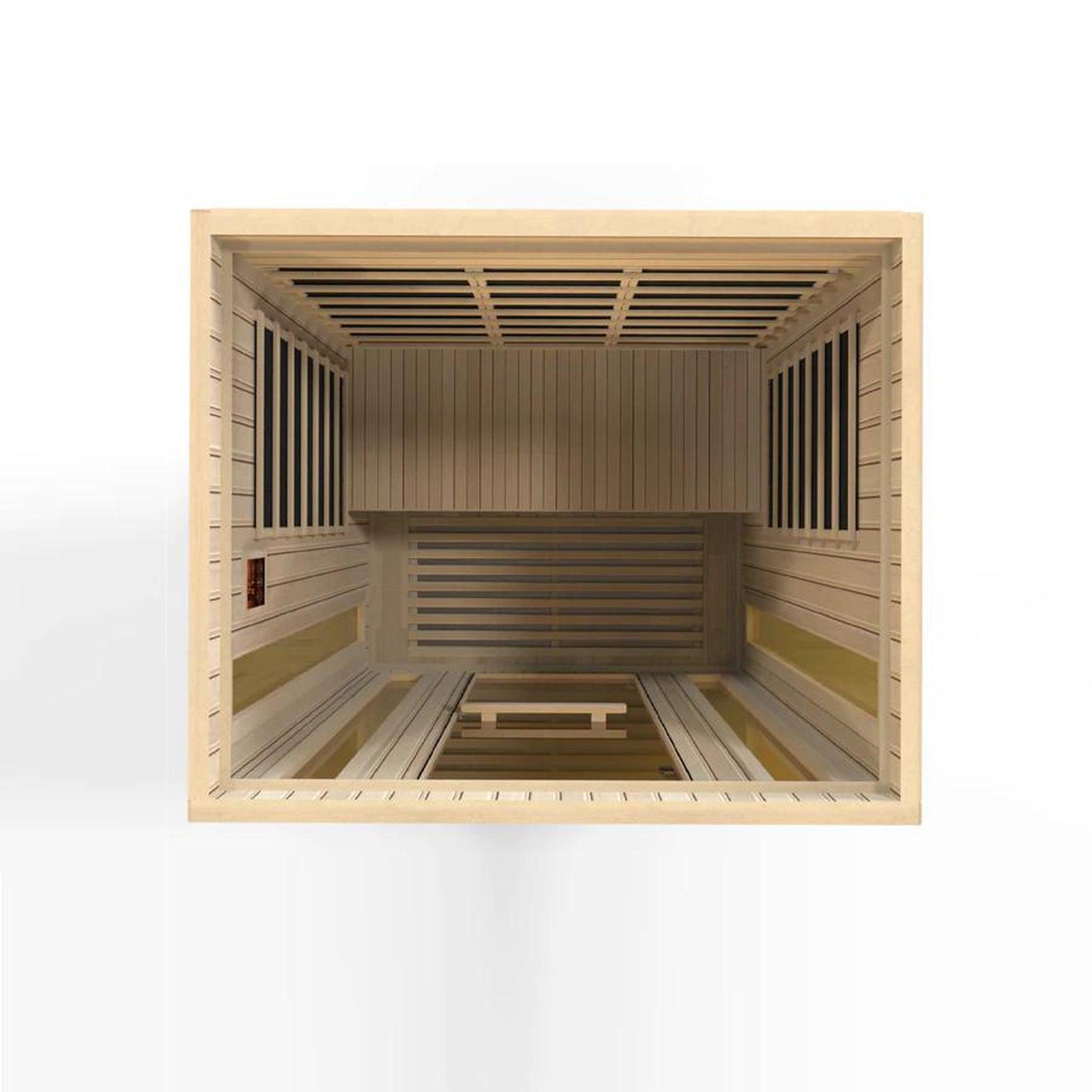Golden Designs Maxxus Trinity Dual Tech 3-Person Low EMF FAR Infrared Carbon Sauna in Canadian Hemlock