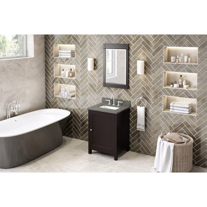 Hardware Resources Jeffrey Alexander Astoria 24" Espresso Freestanding Vanity With Boulder Cultured Marble Vanity Top, Backsplash and Rectangle Undermount Sink
