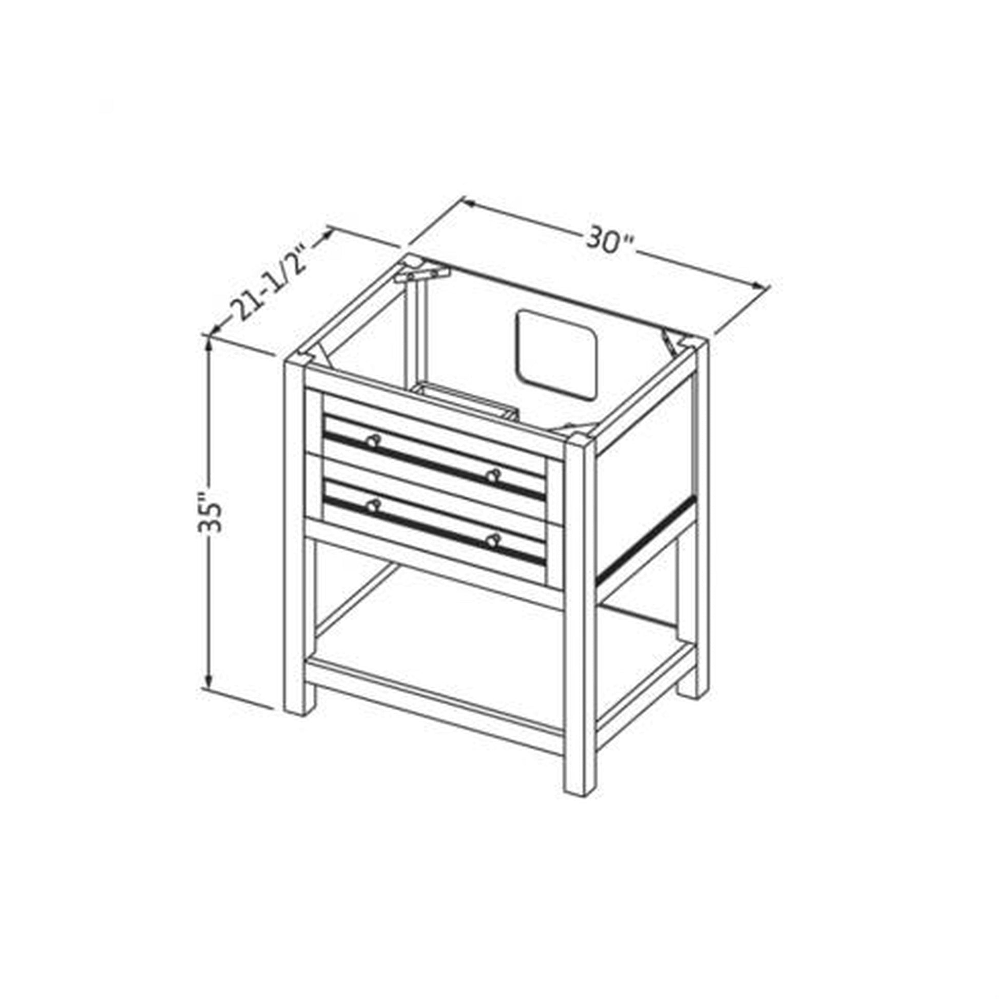 Hardware Resources Jeffrey Alexander Astoria 30" Espresso Freestanding Vanity With White Carrara Marble Vanity Top, Backsplash and Rectangle Undermount Sink