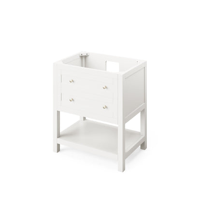 Hardware Resources Jeffrey Alexander Astoria 30" White Freestanding Vanity With Boulder Cultured Marble Vanity Top, Backsplash and Rectangle Undermount Sink