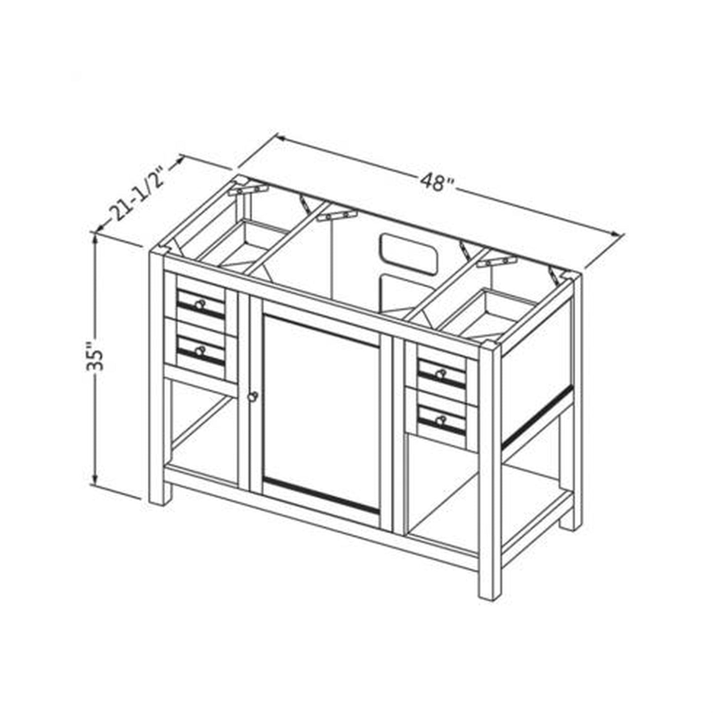 Hardware Resources Jeffrey Alexander Astoria 48" Espresso Freestanding Vanity With Black Granite Vanity Top, Backsplash and Rectangle Undermount Sink