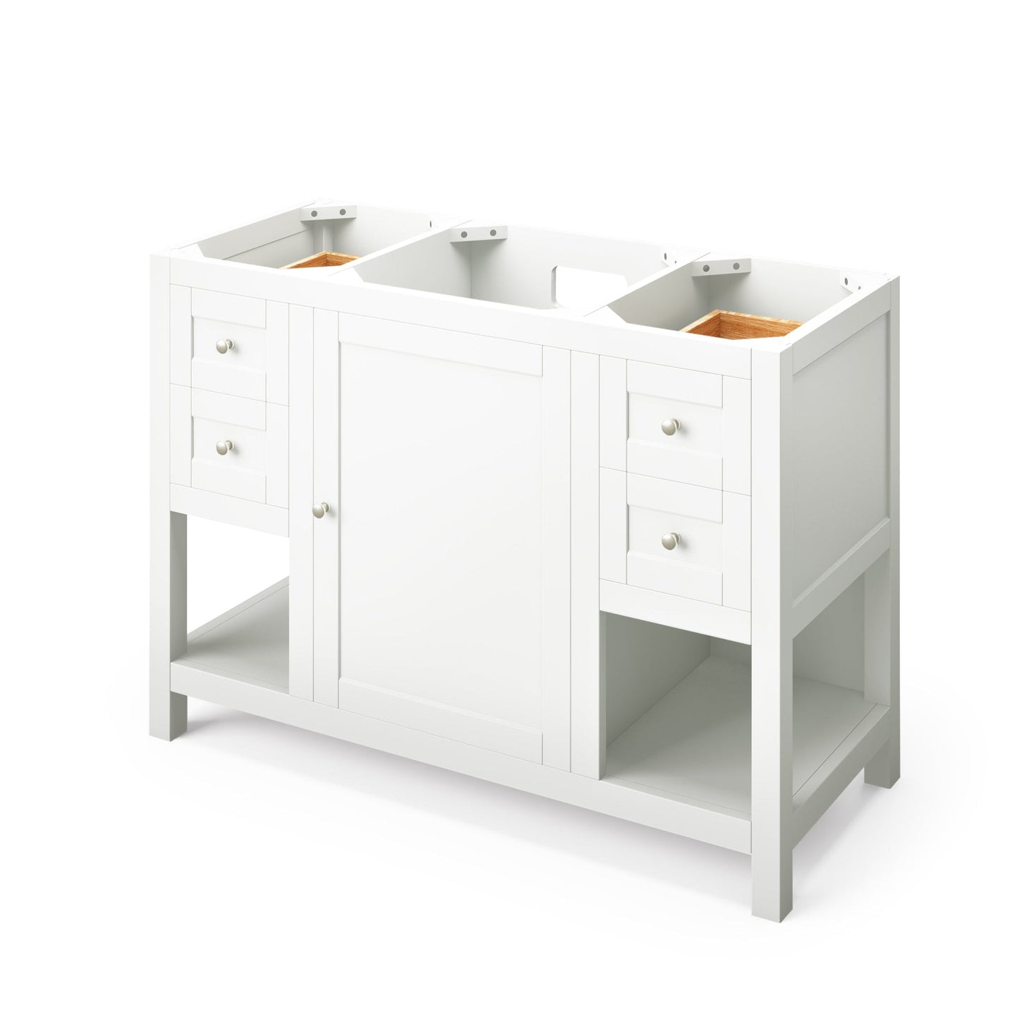 Hardware Resources Jeffrey Alexander Astoria 48" White Freestanding Vanity With Boulder Cultured Marble Vanity Top, Backsplash and Rectangle Undermount Sink