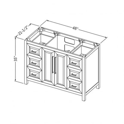 Hardware Resources Jeffrey Alexander Cade 48" Gray Freestanding Vanity With Black Granite Vanity Top, Backsplash and Rectangle Undermount Sink