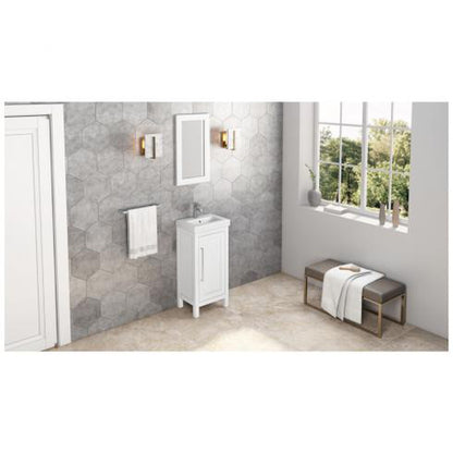 Hardware Resources Jeffrey Alexander Cade Vanities 18" Gray Freestanding Vanity With Porcelain Top and Overflow and Rectangle Undermount Sink