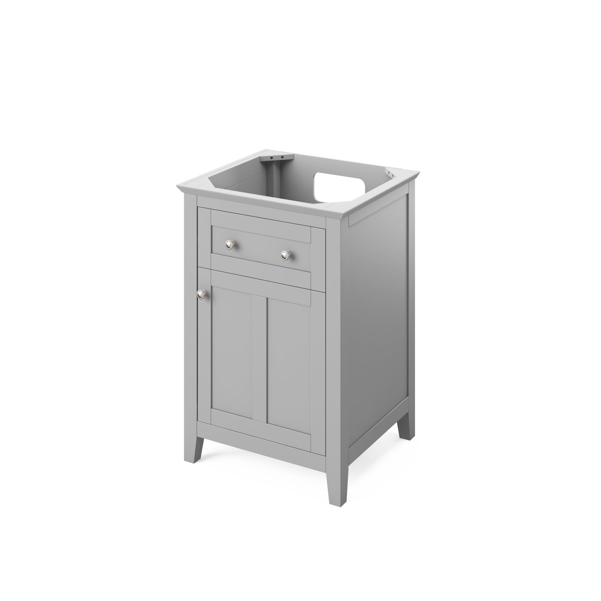 Hardware Resources Jeffrey Alexander Chatham 24" Gray Freestanding Vanity With Black Granite Vanity Top, Backsplash and Rectangle Undermount Sink