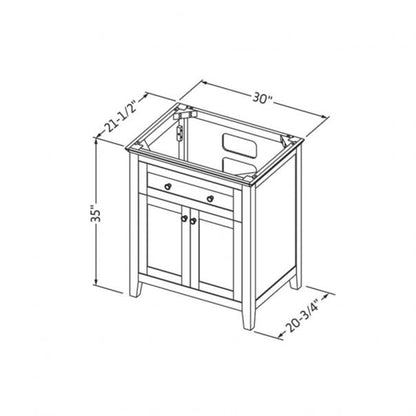 Hardware Resources Jeffrey Alexander Chatham 30" Green Freestanding Vanity With Boulder Cultured Marble Vanity Top, Backsplash and Rectangle Undermount Sink