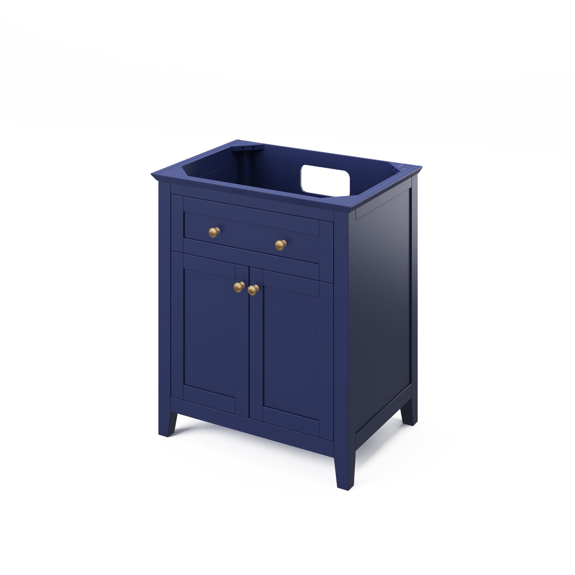 Hardware Resources Jeffrey Alexander Chatham 30" Hale Blue Freestanding Vanity With Black Granite Vanity Top, Backsplash and Rectangle Undermount Sink