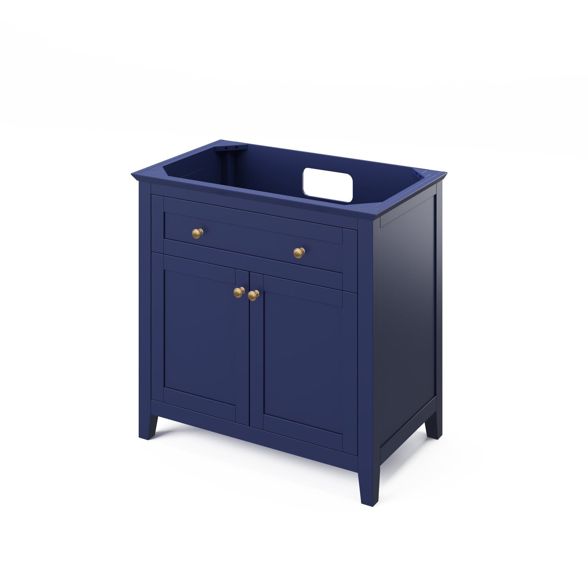 Hardware Resources Jeffrey Alexander Chatham 36" Hale Blue Freestanding Vanity With Black Granite Vanity Top, Backsplash and Rectangle Undermount Sink