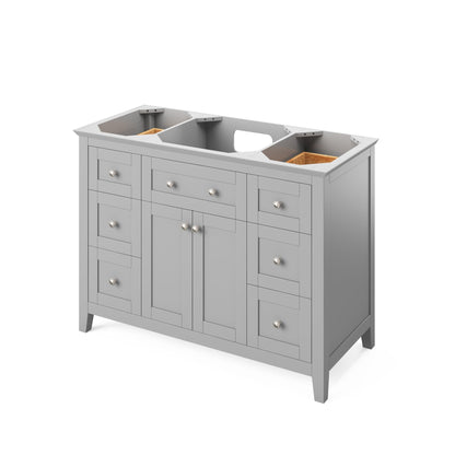 Hardware Resources Jeffrey Alexander Chatham 48" Gray Freestanding Vanity With Black Granite Vanity Top, Backsplash and Rectangle Undermount Sink