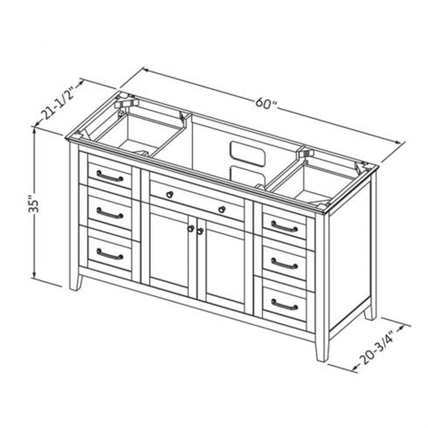 Hardware Resources Jeffrey Alexander Chatham 60" Chocolate Freestanding Vanity With Double Bowl, Steel Gray Cultured Marble Vanity Top, Backsplash and Rectangle Undermount Sink