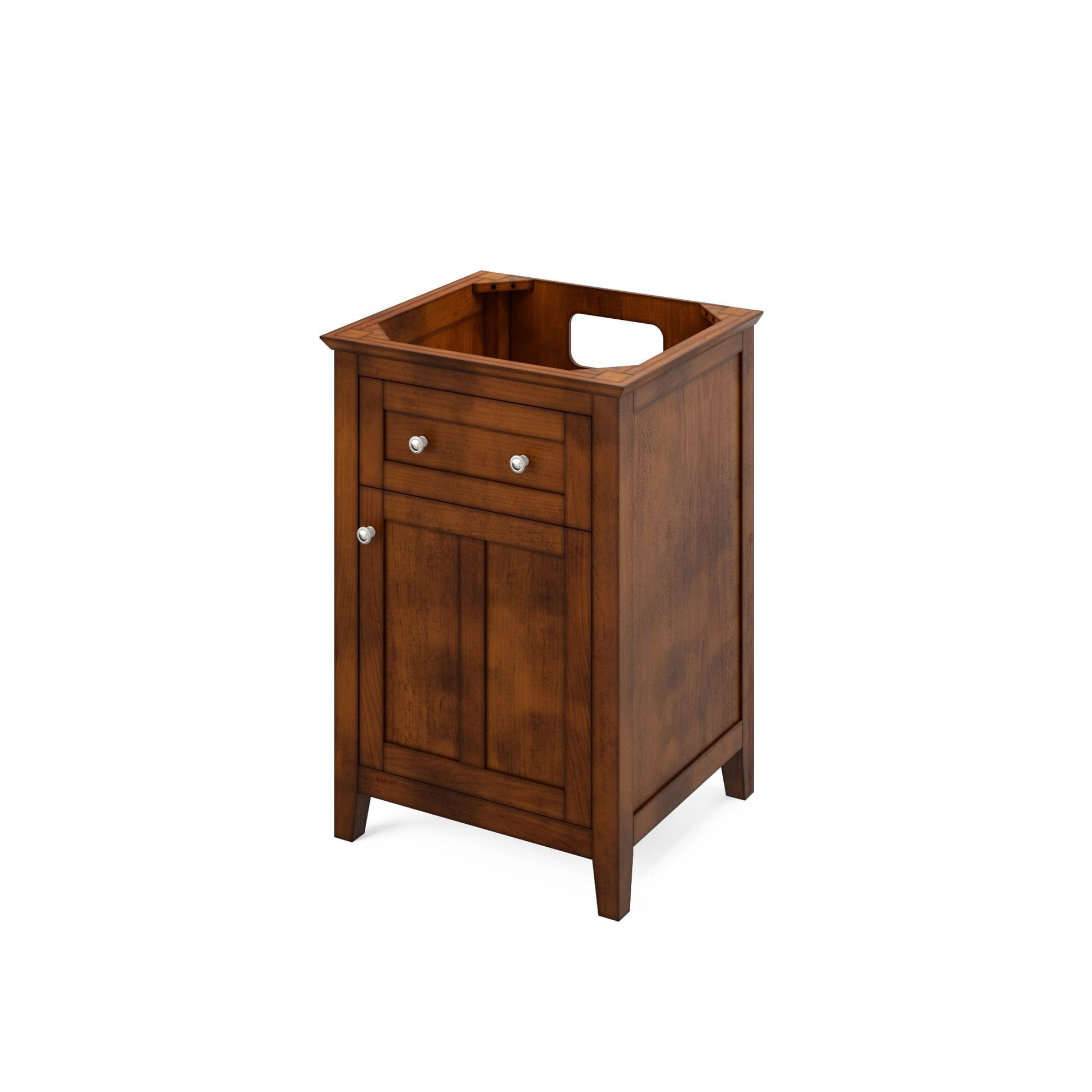 Hardware Resources Jeffrey Alexander Chatham Vanities 24" Chocolate Freestanding Vanity With Calacatta Vienna Quartz Vanity Top, Backsplash and Rectangle Undermount Sink