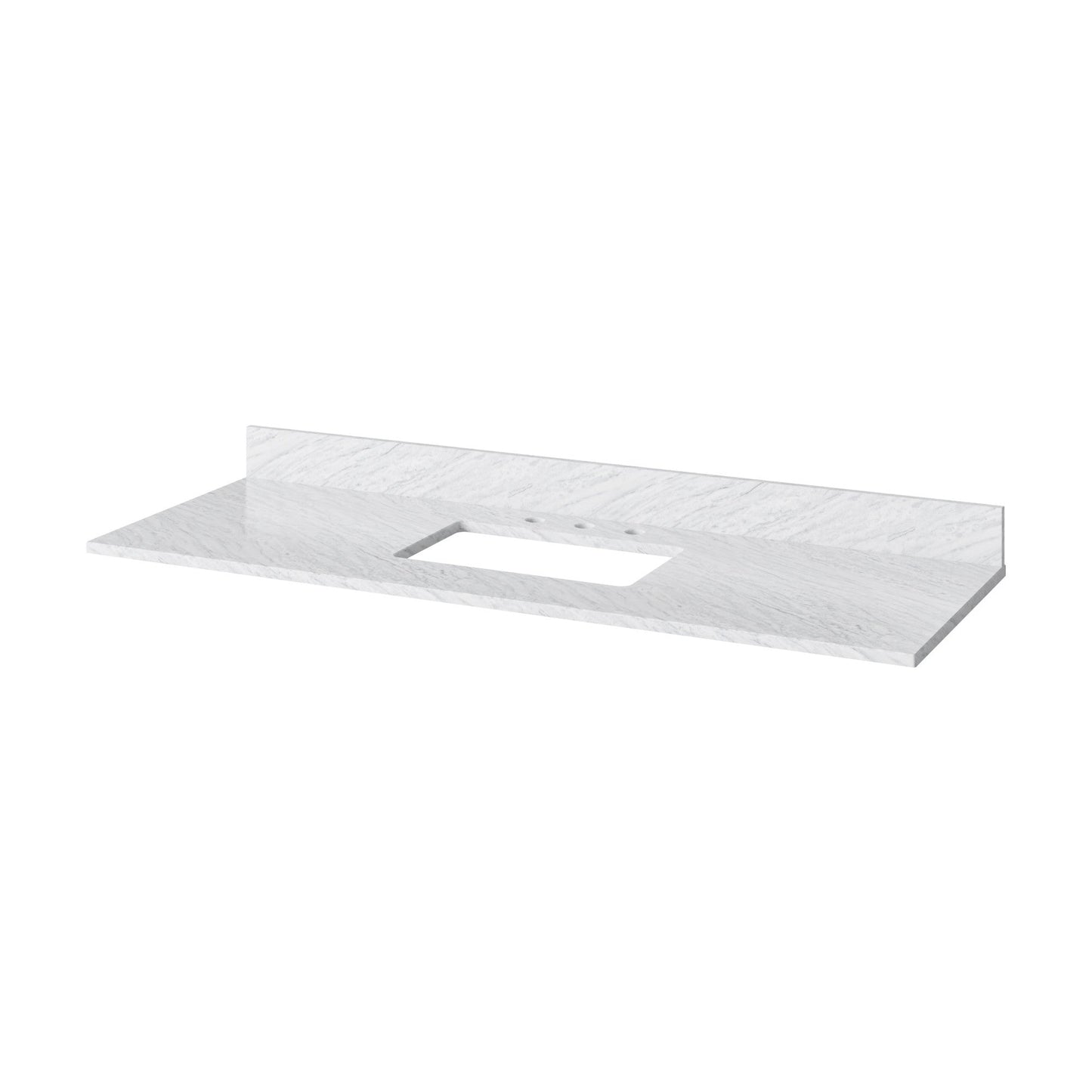 Hardware Resources Jeffrey Alexander Chatham Vanities 60" White Freestanding Vanity With White Carrara Marble Vanity Top, Backsplash and Rectangle Undermount Sink