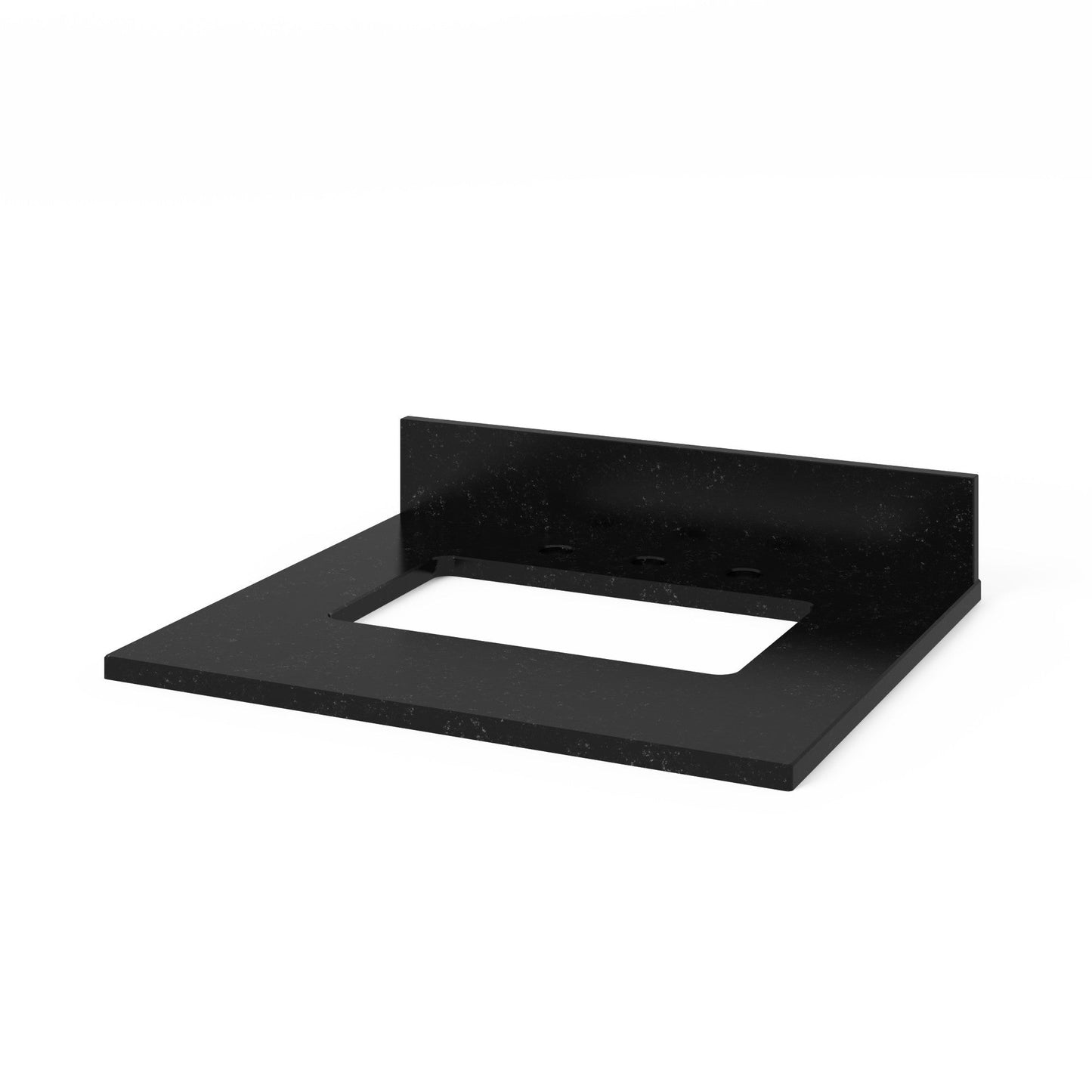 Hardware Resources Jeffrey Alexander Katara 24" Black Freestanding Vanity With Black Granite Vanity Top, Backsplash and Rectangle Undermount Sink