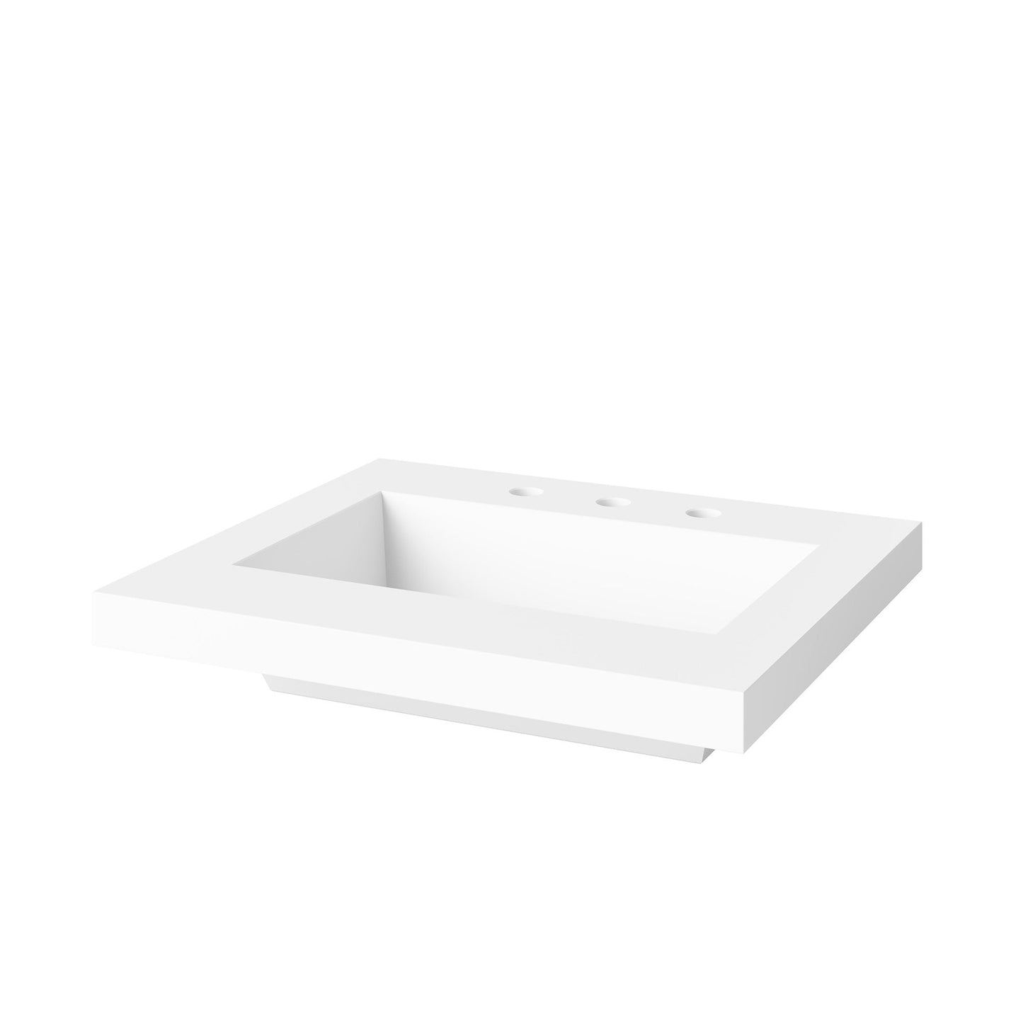 Hardware Resources Jeffrey Alexander Katara 24" White Freestanding Vanity With Lavante Cultured Marble Vessel Vanity Top, Backsplash and Rectangle Undermount Sink