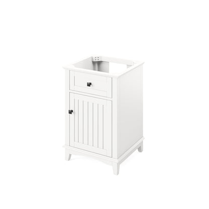 Hardware Resources Jeffrey Alexander Savino 24" White Freestanding Vanity With Boulder Cultured Marble Vanity Top, Backsplash and Rectangle Undermount Sink