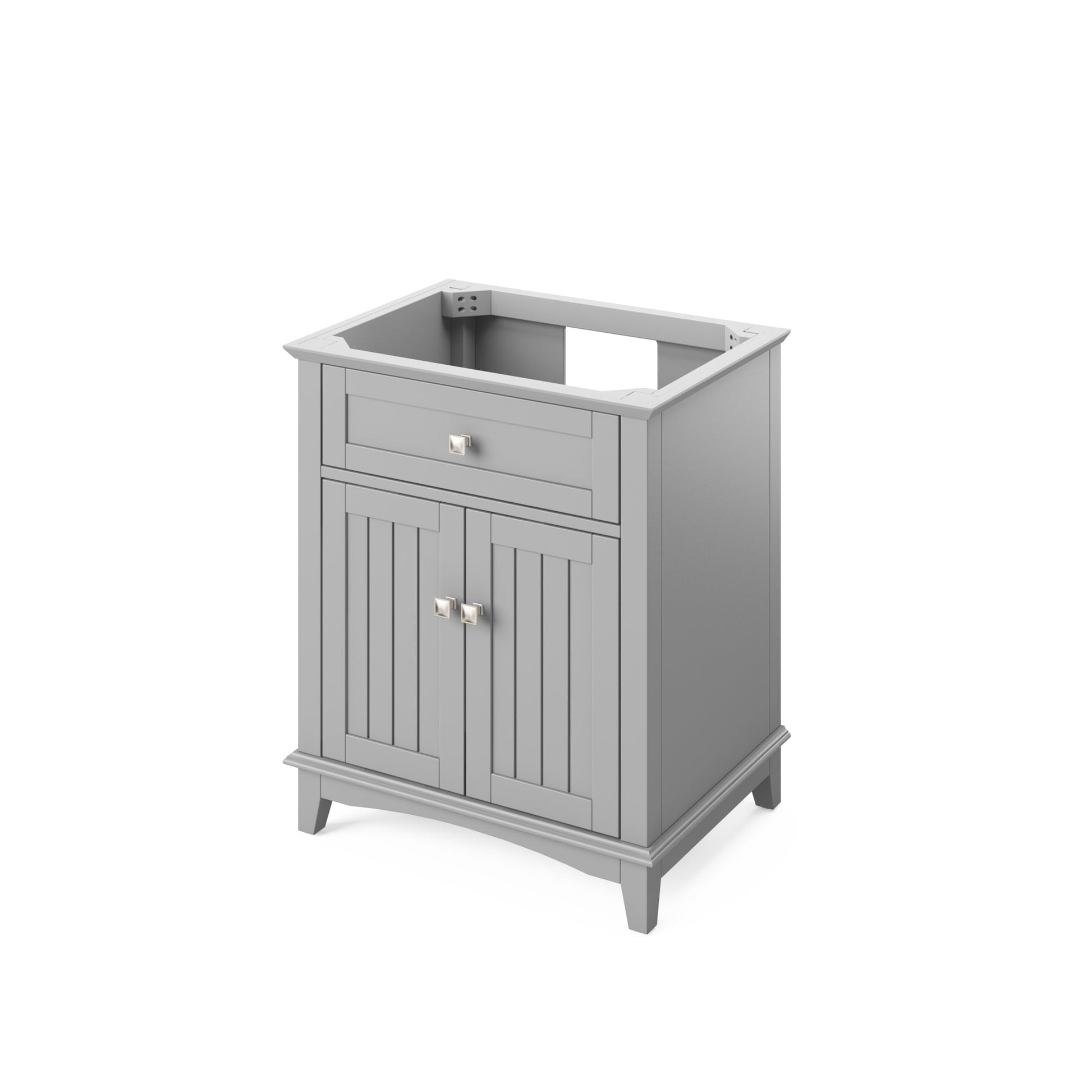 Hardware Resources Jeffrey Alexander Savino 30" Gray Freestanding Vanity With Boulder Cultured Marble Vanity Top, Backsplash and Rectangle Undermount Sink