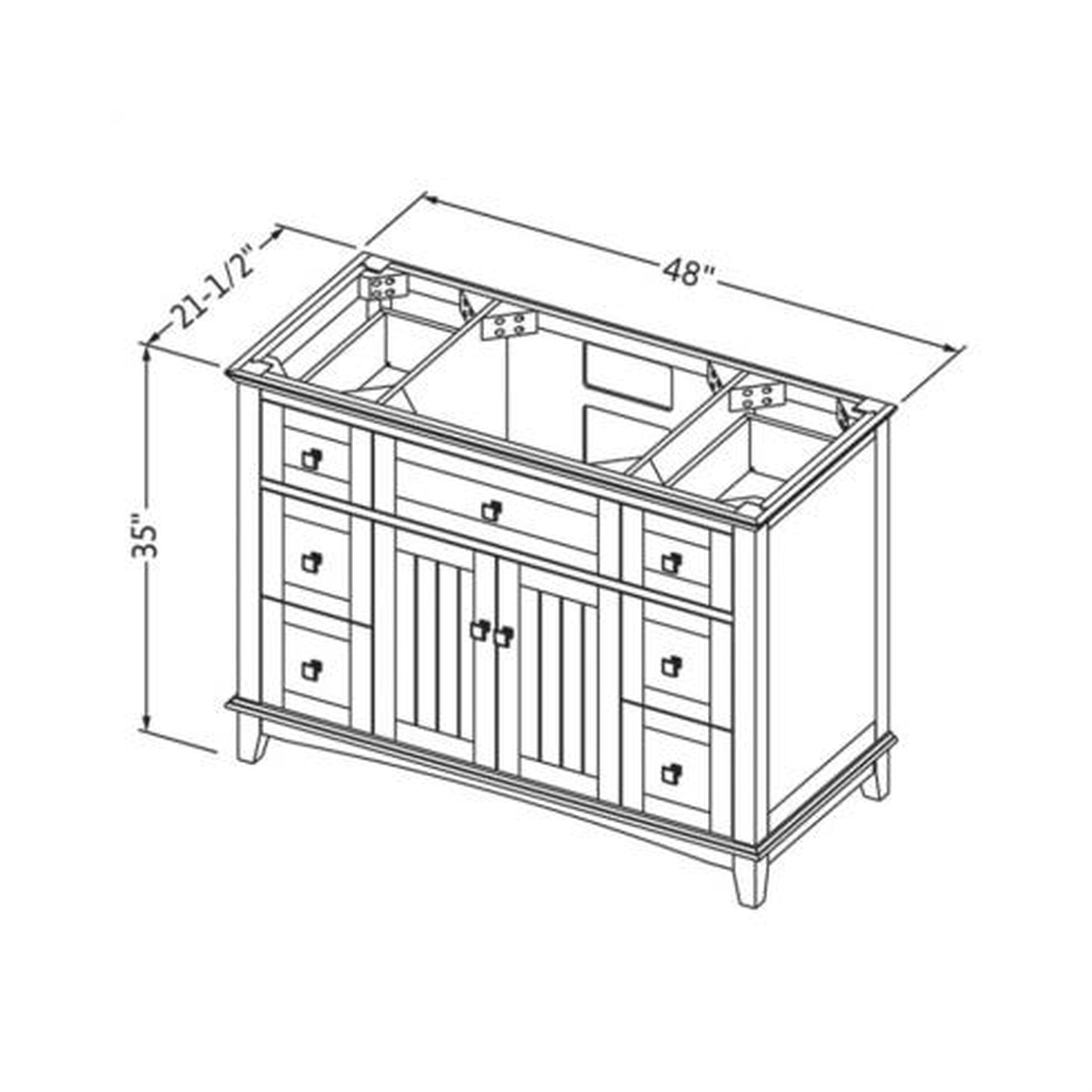 Hardware Resources Jeffrey Alexander Savino 48" White Freestanding Vanity With Boulder Cultured Marble Vanity Top, Backsplash and Rectangle Undermount Sink