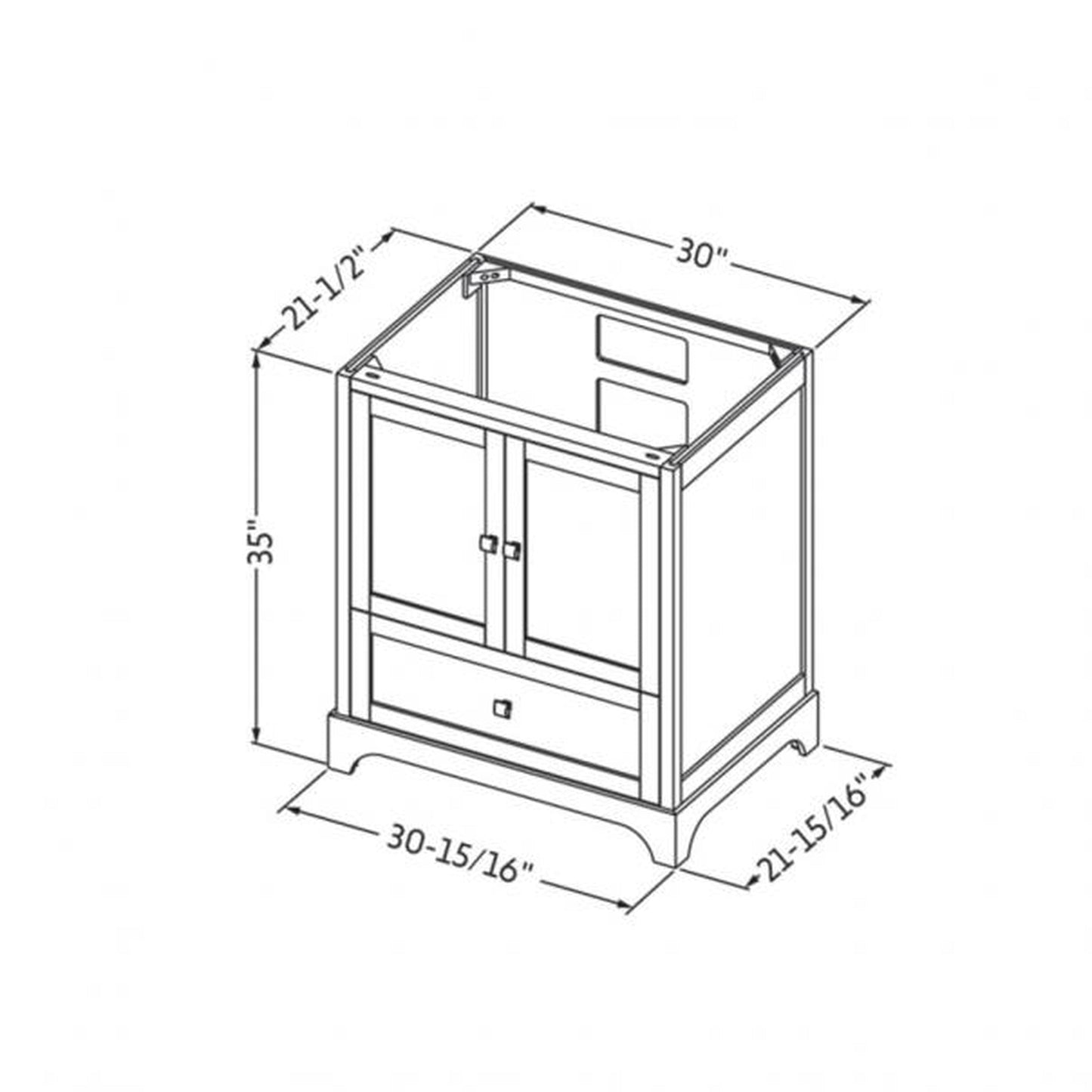 Hardware Resources Jeffrey Alexander Silver Label Addington 30" 2-Door 1-Drawer White Freestanding Vanity With Black Granite Vanity Top, Backsplash and Rectangle Undermount Sink