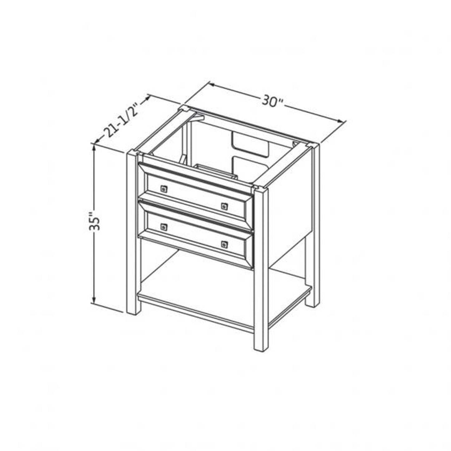 Hardware Resources Jeffrey Alexander Silver Label Adler 30" White Freestanding Vanity With Calacatta Vienna Quartz Vanity Top, Backsplash and Rectangle Undermount Sink