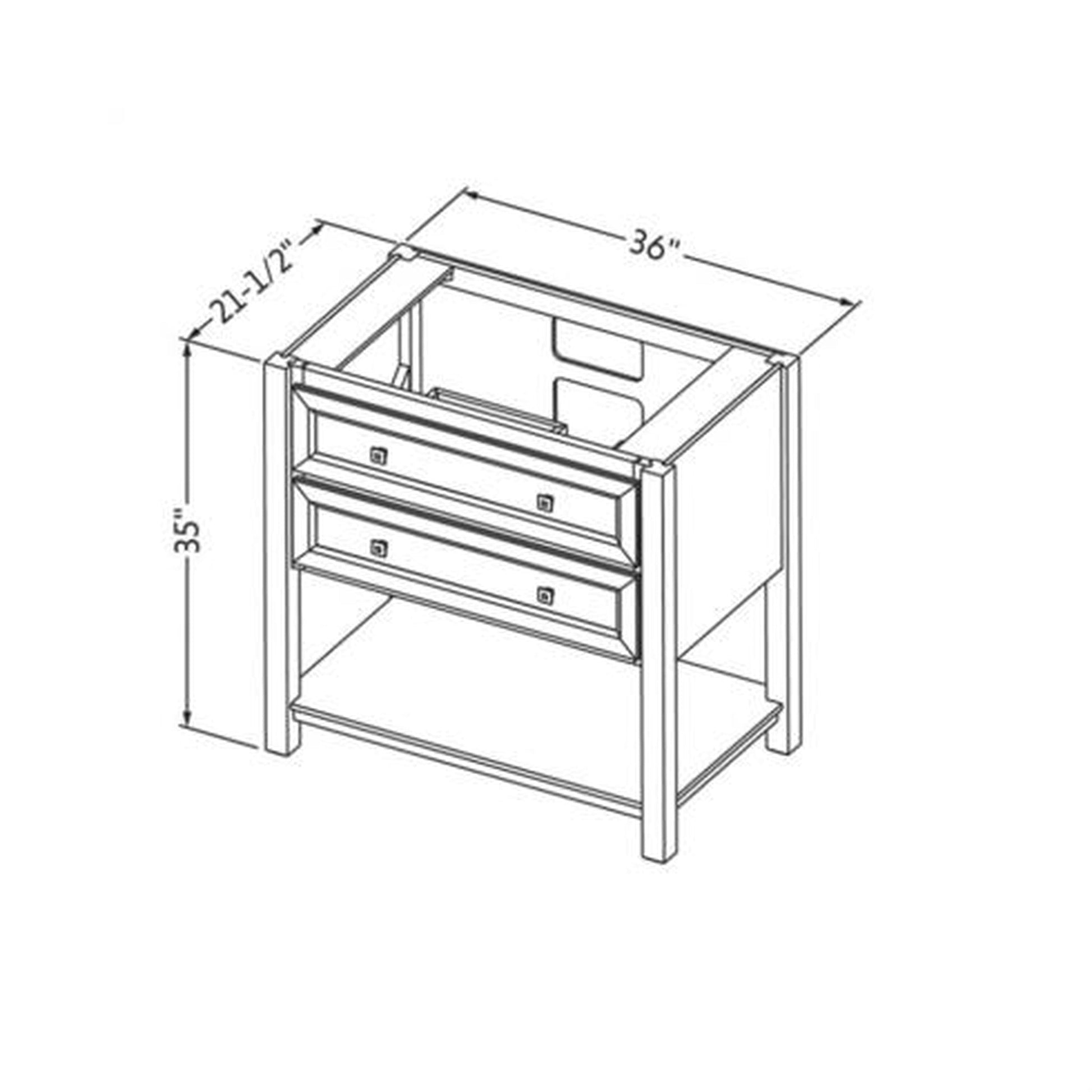 Hardware Resources Jeffrey Alexander Silver Label Adler 36" Black Freestanding Vanity With White Carrara Marble Vanity Top, Backsplash and Rectangle Undermount Sink