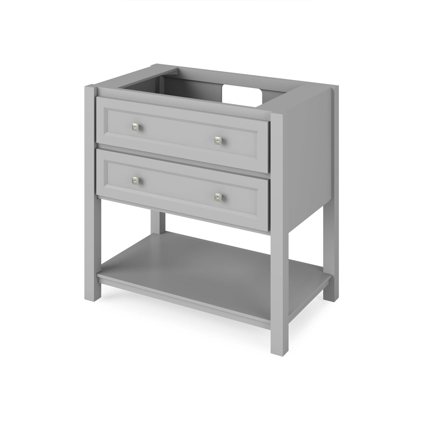 Hardware Resources Jeffrey Alexander Silver Label Adler 36" Gray Freestanding Vanity With Calacatta Vienna Quartz Vanity Top, Backsplash and Rectangle Undermount Sink