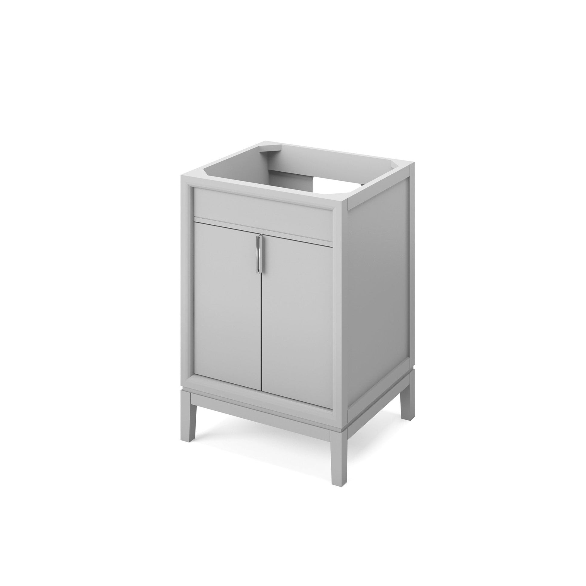 Hardware Resources Jeffrey Alexander Theodora 24" Grey Freestanding Vanity With Black Granite Vanity Top, Backsplash and Rectangle Undermount Sink