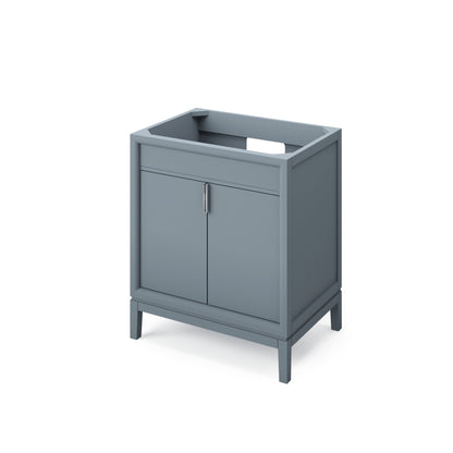 Hardware Resources Jeffrey Alexander Theodora 30" Blue Steel Freestanding Vanity With Black Granite Vanity Top, Backsplash and Rectangle Undermount Sink