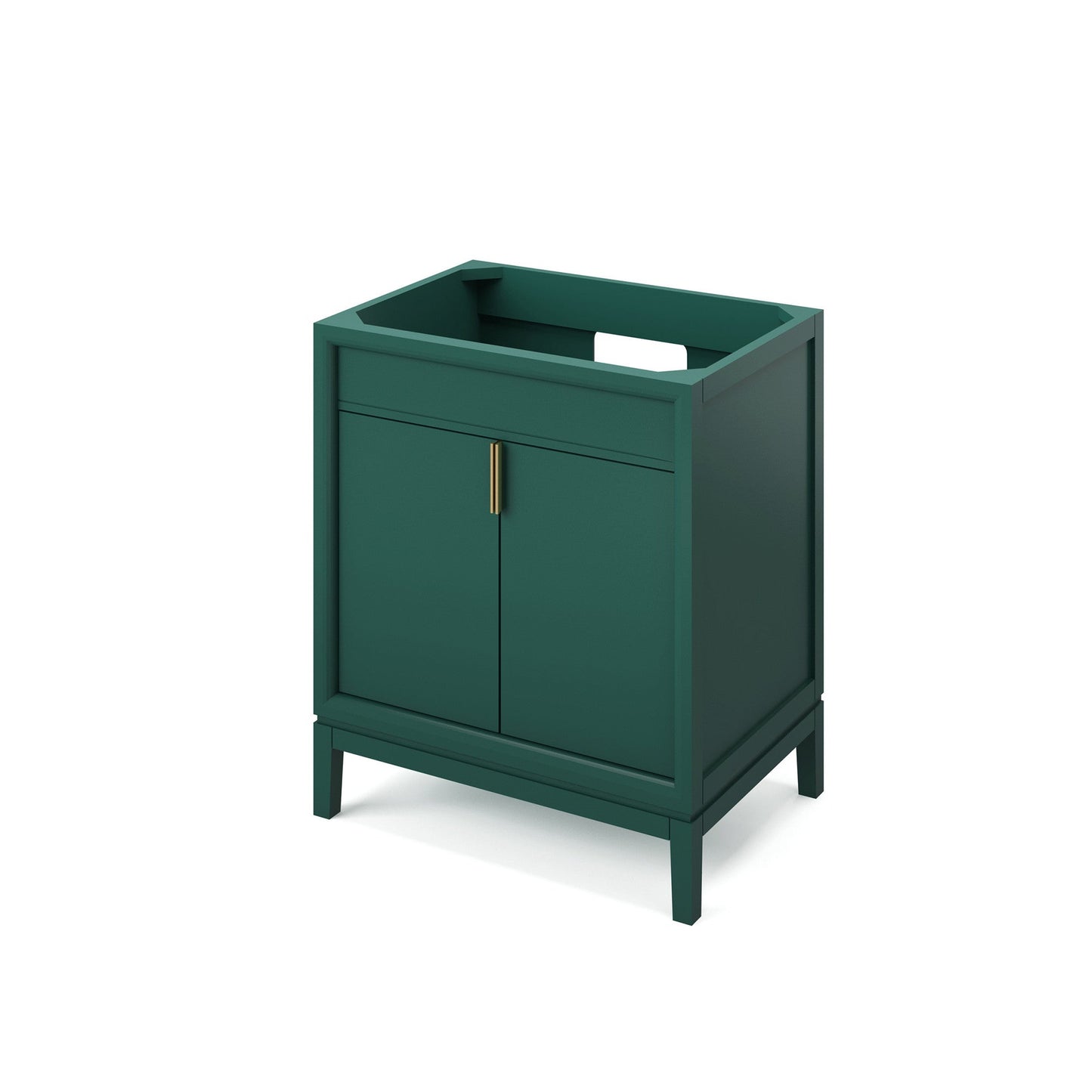 Hardware Resources Jeffrey Alexander Theodora 30" Green Freestanding Vanity With Boulder Cultured Marble Vanity Top, Backsplash and Rectangle Undermount Sink