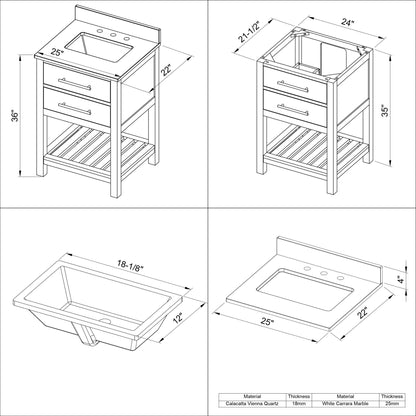 Hardware Resources Jeffrey Alexander Wavecrest 24" Weathered Grey Freestanding Vanity With Black Granite Vanity Top, Backsplash and Rectangle Undermount Sink