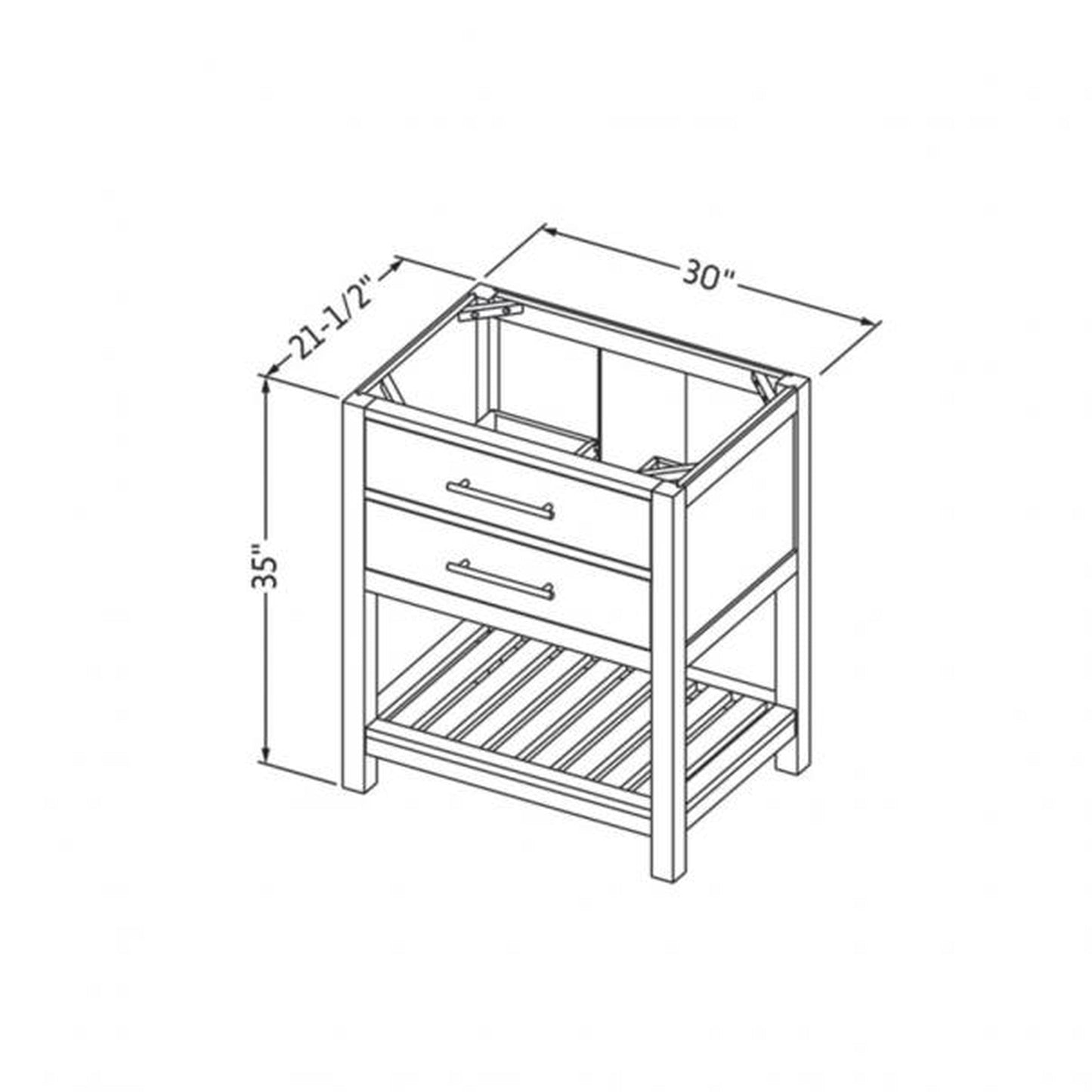 Hardware Resources Jeffrey Alexander Wavecrest 30" Hale Blue Freestanding Vanity With Calacatta Vienna Quartz Vanity Top, Backsplash and Rectangle Undermount Sink